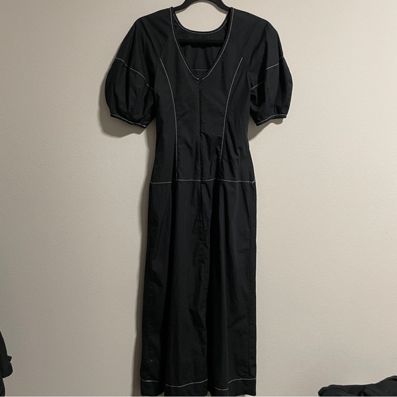 MADEWELL Puff-Sleeve Drop-Waist Midi Dress - Picture 9 of 12